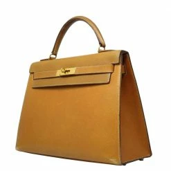 Hermes Brown Leather Kelly 32 Bag For Women -Deals Hermes Store luxury women hermes used handbags p356644 006
