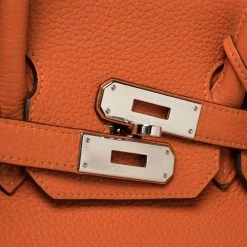 Hermes Orange Poppy Clemence Leather Palladium Hardware Birkin 35 Bag For Women -Deals Hermes Store luxury women hermes used handbags p356815 013