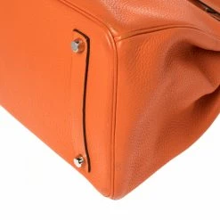Hermes Orange Poppy Clemence Leather Palladium Hardware Birkin 35 Bag For Women -Deals Hermes Store luxury women hermes used handbags p356815 018