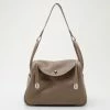 Hermes Grey Leather Lindy Shoulder Bag 30 CM For Women