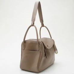 Hermes Grey Leather Lindy Shoulder Bag 30 CM For Women 21 Hermes Grey Leather Lindy Shoulder Bag 30 CM For Women -Deals Hermes Store luxury women hermes used handbags p35687 0004