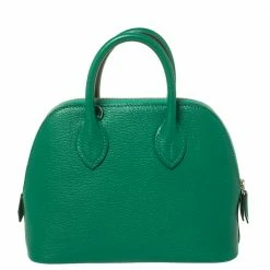 Hermes Hermès Vert Vertigo Chevre Mysore Leather Mini Bolide 1923 Bag For Women -Deals Hermes Store luxury women hermes used handbags p358283 007