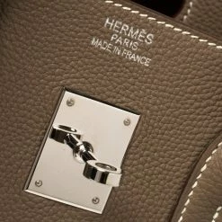 Hermes Hermès Etoupe Togo Leather Palladium Hardware Birkin 35 Bag For Women -Deals Hermes Store luxury women hermes used handbags p358353 006