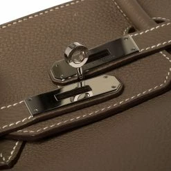 Hermes Hermès Etoupe Togo Leather Palladium Hardware Birkin 35 Bag For Women -Deals Hermes Store luxury women hermes used handbags p358353 009