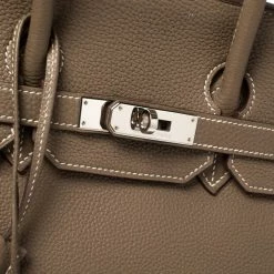 Hermes Hermès Etoupe Togo Leather Palladium Hardware Birkin 35 Bag For Women -Deals Hermes Store luxury women hermes used handbags p358353 011