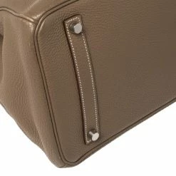 Hermes Hermès Etoupe Togo Leather Palladium Hardware Birkin 35 Bag For Women -Deals Hermes Store luxury women hermes used handbags p358353 017