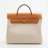 Hermes Tan Leather And Beige Toile Canvas Herbag For Women 2 Hermes Tan Leather And Beige Toile Canvas Herbag For Women -Deals Hermes Store luxury women hermes used handbags p35840 0001