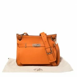 Hermes Orange Clemence Leather Palladium Hardware Jypsiere 34 Bag For Women -Deals Hermes Store luxury women hermes used handbags p358727 002
