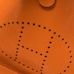 Hermes Hermès Orange Clemence Leather Evelyne III PM Bag For Women -Deals Hermes Store luxury women hermes used handbags p359704 004