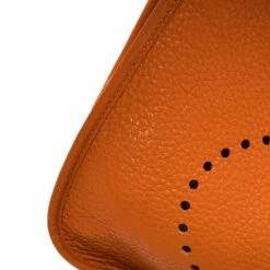 Hermes Hermès Orange Clemence Leather Evelyne III PM Bag For Women -Deals Hermes Store luxury women hermes used handbags p359704 006