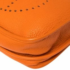 Hermes Hermès Orange Clemence Leather Evelyne III PM Bag For Women -Deals Hermes Store luxury women hermes used handbags p359704 009