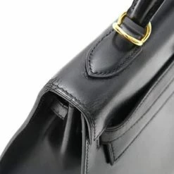 Hermes Black Box Leather Kelly 32 Bag For Women -Deals Hermes Store luxury women hermes used handbags p360137 001