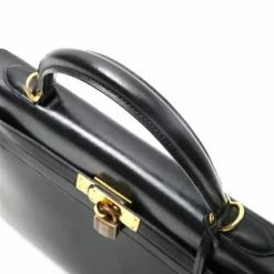 Hermes Black Box Leather Kelly 32 Bag For Women -Deals Hermes Store luxury women hermes used handbags p360137 002