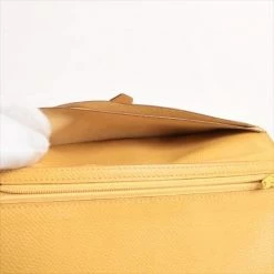 Hermes Yellow Epsom Leather Bearn Classic Wallet For Women -Deals Hermes Store luxury women hermes used handbags p360347 005