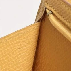 Hermes Yellow Epsom Leather Bearn Classic Wallet For Women -Deals Hermes Store luxury women hermes used handbags p360347 006