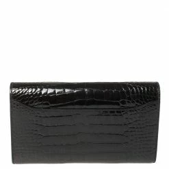 Hermes Black Shine Alligator Palladium Hardware Constance Wallet For Women -Deals Hermes Store luxury women hermes used handbags p361920 003