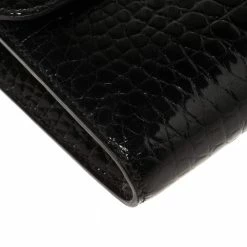Hermes Black Shine Alligator Palladium Hardware Constance Wallet For Women -Deals Hermes Store luxury women hermes used handbags p361920 009