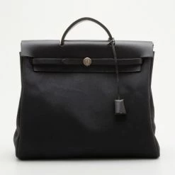Hermes Black Convertible Herbag Satchel For Women
