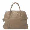 Hermes Gris Tourterelle Clemence Leather Bolide 35 Bag For Women -Deals Hermes Store luxury women hermes used handbags p365162 007