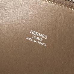 Hermes Gris Tourterelle Clemence Leather Bolide 35 Bag For Women -Deals Hermes Store luxury women hermes used handbags p365162 013