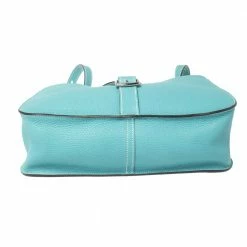 Hermes Blue Saint-Cyr Clemence Leather Palladium Hardware Halzan 31 Bag For Women -Deals Hermes Store luxury women hermes used handbags p365163 010