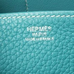 Hermes Blue Saint-Cyr Clemence Leather Palladium Hardware Halzan 31 Bag For Women -Deals Hermes Store luxury women hermes used handbags p365163 013