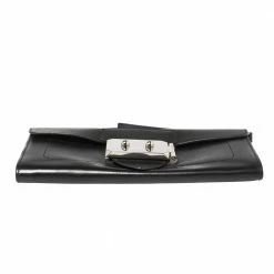 Hermes Black Leather Palladium Hardware Goodlock Clutch For Women -Deals Hermes Store luxury women hermes used handbags p366367 011