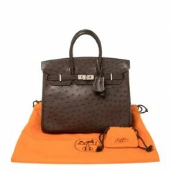 Hermes Havane Ostrich Palladium Hardware Birkin 25 Bag For Women -Deals Hermes Store luxury women hermes used handbags p367385 1607603183 014