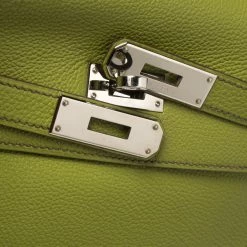 Hermes Apple Green Togo Leather Palladium Hardware Kelly Retourne 35 Bag For Women -Deals Hermes Store luxury women hermes used handbags p368424 010