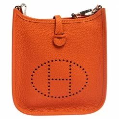 Hermes Feu Togo Leather Evelyne TPM Bag For Women