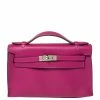 Hermes Cyclamen Swift Leather Palladium Hardware Kelly Pochette For Women -Deals Hermes Store luxury women hermes used handbags p372534 011