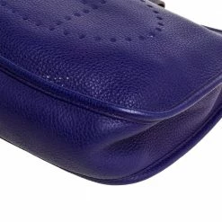 Hermes Ultraviolet Clemence Leather Evelyne I PM Bag For Women -Deals Hermes Store luxury women hermes used handbags p372554 004