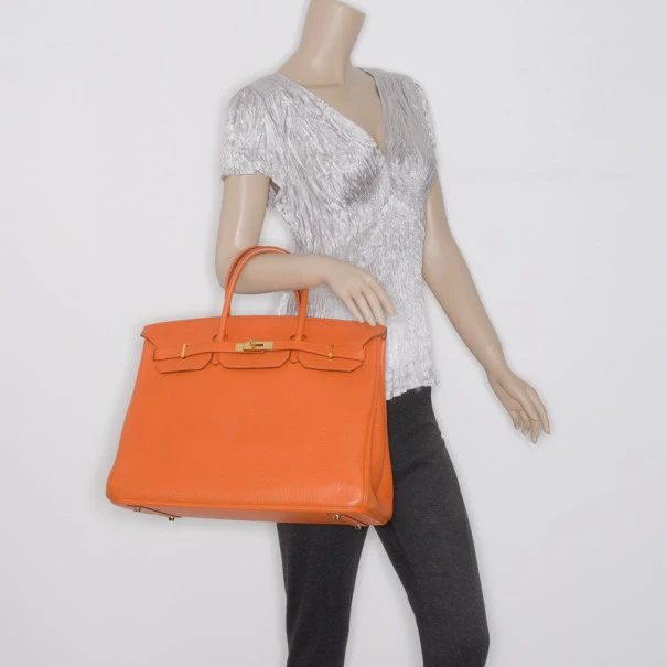 Hermes Orange Togo Leather Birkin 40 For Women 4 Hermes Orange Togo Leather Birkin 40 For Women - Image 2