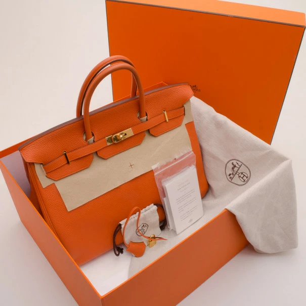 Hermes Orange Togo Leather Birkin 40 For Women 13 Hermes Orange Togo Leather Birkin 40 For Women - Image 11