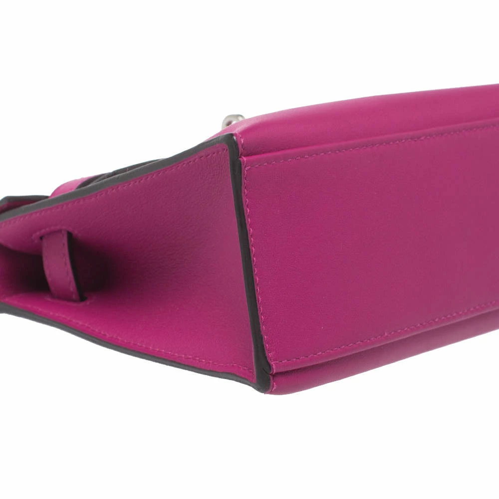 Hermes Hermès Cyclamen Swift Leather Palladium Hardware Kelly Pochette For Women 16 Hermes Hermès Cyclamen Swift Leather Palladium Hardware Kelly Pochette For Women - Image 14