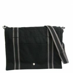 Hermes Black Canvas Fourre Tout Besace MM Messenger Bag For Women