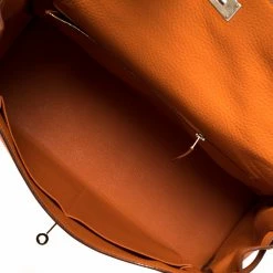 Hermes Orange Clemence Leather Palladium Hardware Kelly Retourne 40 Bag For Women -Deals Hermes Store luxury women hermes used handbags p378063 015