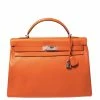 Hermes Orange Clemence Leather Palladium Hardware Kelly Retourne 40 Bag For Women 1 Hermes Orange Clemence Leather Palladium Hardware Kelly Retourne 40 Bag For Women -Deals Hermes Store luxury women hermes used handbags p378063 023