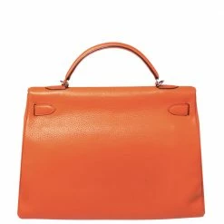 Hermes Orange Clemence Leather Palladium Hardware Kelly Retourne 40 Bag For Women -Deals Hermes Store luxury women hermes used handbags p378063 026