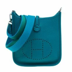 Hermes Clemence Bleu Evelyne II TPM Bag For Women
