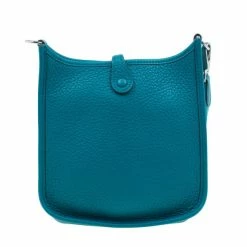 Hermes Clemence Bleu Evelyne II TPM Bag For Women -Deals Hermes Store luxury women hermes used handbags p3794 004