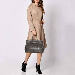 Hermes Cacao Clemence Leather Palladium Hardware Birkin 35 Bag For Women 18 Hermes Cacao Clemence Leather Palladium Hardware Birkin 35 Bag For Women -Deals Hermes Store luxury women hermes used handbags p381110 001