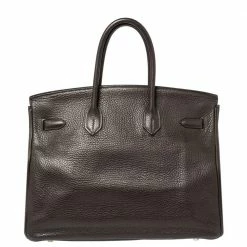 Hermes Cacao Clemence Leather Palladium Hardware Birkin 35 Bag For Women 20 Hermes Cacao Clemence Leather Palladium Hardware Birkin 35 Bag For Women -Deals Hermes Store luxury women hermes used handbags p381110 004