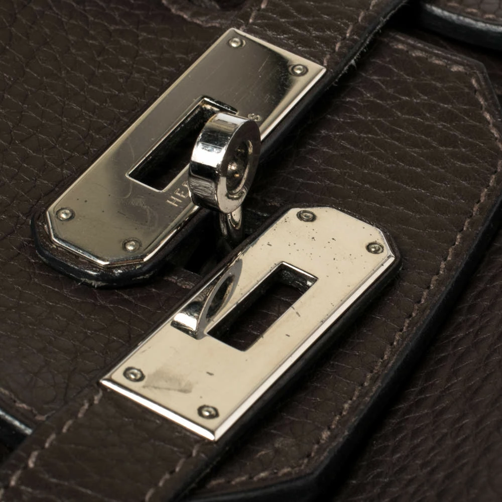 Hermes Cacao Clemence Leather Palladium Hardware Birkin 35 Bag For Women 8 Hermes Cacao Clemence Leather Palladium Hardware Birkin 35 Bag For Women - Image 6