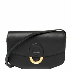 Hermes Black Epsom Leather Gold Hardware Cherche Midi 25 Bag For Women