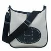 Hermes Beige And Black Clemence Leather GM Evelyne III Ucre Twill Messenger Bag For Women -Deals Hermes Store luxury women hermes used handbags p3814 001