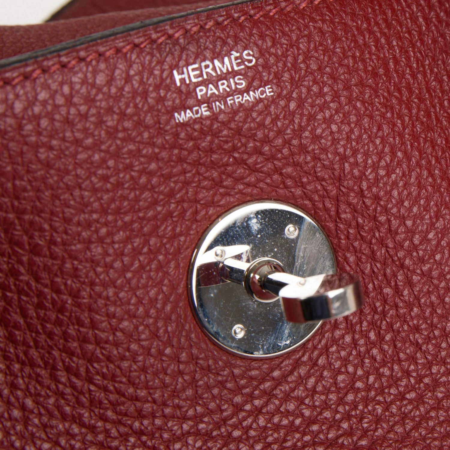 Hermes Red Clemence Leather Lindy 34 Bag For Women 9 Hermes Red Clemence Leather Lindy 34 Bag For Women - Image 7