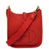 Hermes Rouge Tomate Clemence Leather Evelyne TPM Bag For Women -Deals Hermes Store luxury women hermes used handbags p384381 006