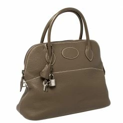 Hermes Taupe Grey Taurillon Clemence Leather Bolide 31 Bag For Women -Deals Hermes Store luxury women hermes used handbags p384396 010