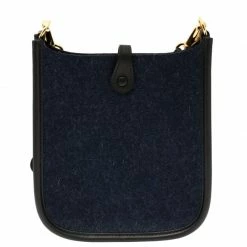 Hermes Blue Nuit/Black Feutre And Swift Leather Evelyne I TPM Bag For Women -Deals Hermes Store luxury women hermes used handbags p384531 1612874106 013